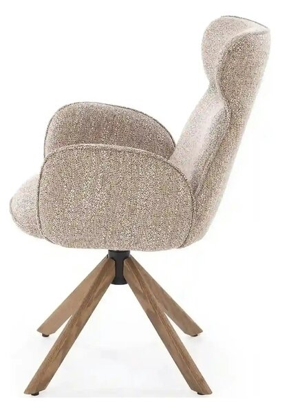 Scaun K585, bej inchis/nuc, stofa clasica/lemn, 63x64x93 cm