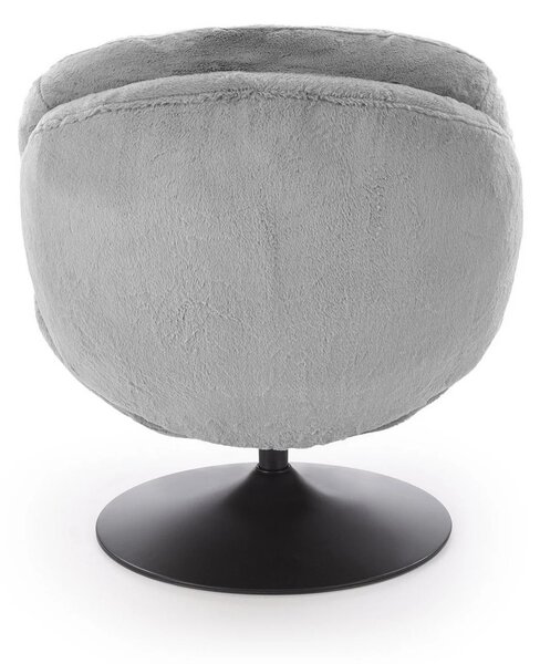 Fotoliu SHELL, blana artificiala gri - Lapit 06, 80x87x86 cm