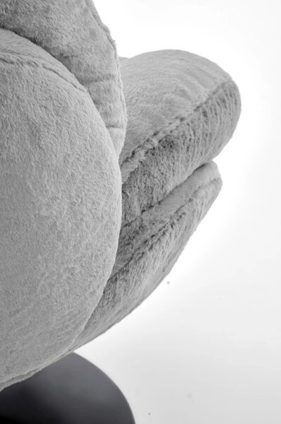 Fotoliu SHELL, blana artificiala gri - Lapit 06, 80x87x86 cm