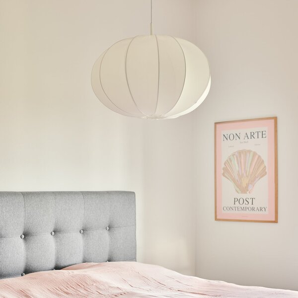 Nordlux Lampă suspendată Aeron 60 cu abajur din material textil Ø cm, reglabil, Alb, dormitor, Țesătură / Textil