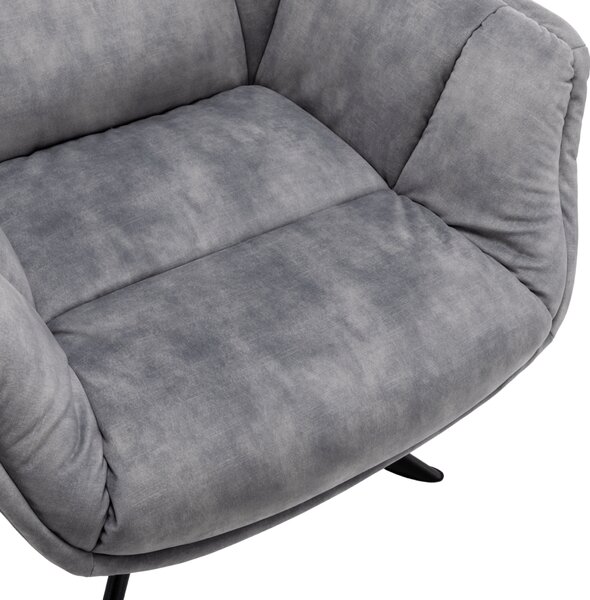 KONDELA Fotoliu rotativ, de design, ţesătură gri deschis Velvet/metal, VALTER