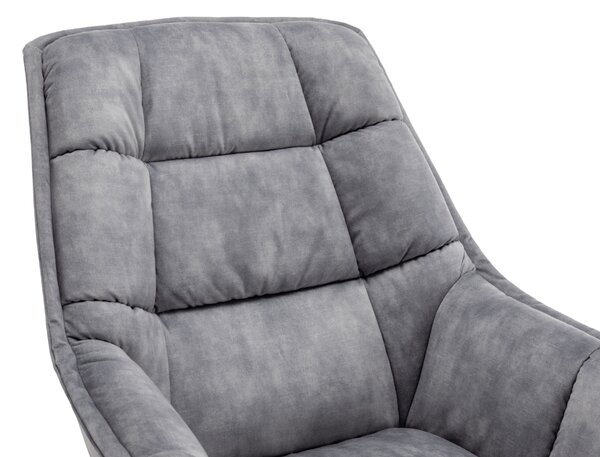 KONDELA Fotoliu rotativ, de design, ţesătură gri deschis Velvet/metal, VALTER