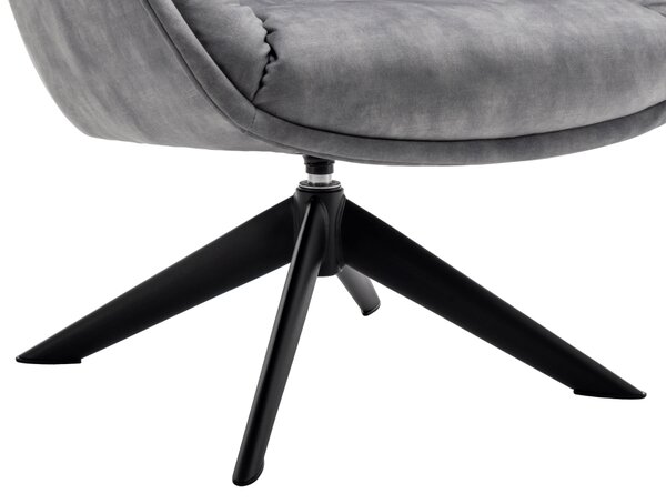 KONDELA Fotoliu rotativ, de design, ţesătură gri deschis Velvet/metal, VALTER