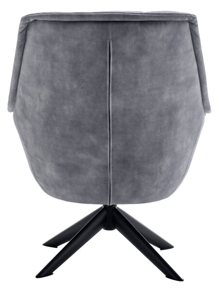 KONDELA Fotoliu rotativ, de design, ţesătură gri deschis Velvet/metal, VALTER