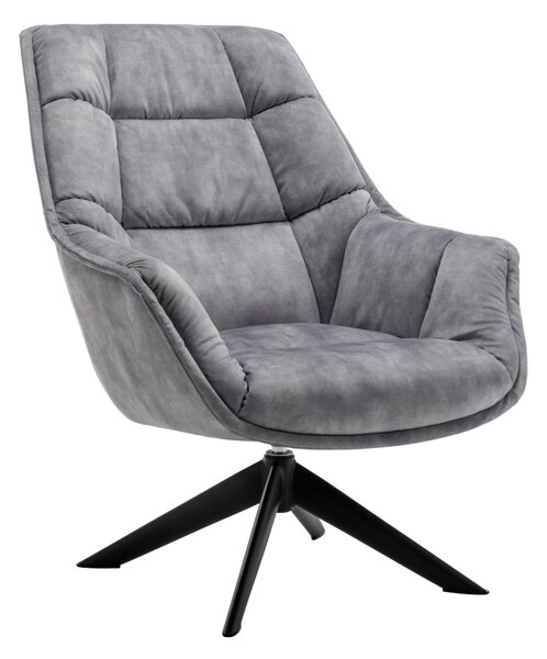 KONDELA Fotoliu rotativ, de design, ţesătură gri deschis Velvet/metal, VALTER