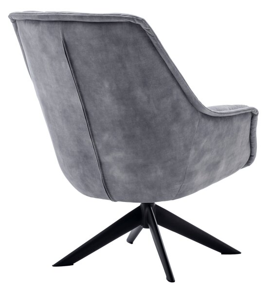 KONDELA Fotoliu rotativ, de design, ţesătură gri deschis Velvet/metal, VALTER