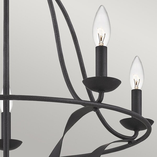 QUOIZEL Candelabru Bradbury, 5 becuri, gri, reglabil, Gri, Camera de zi / sufragerie, Metal