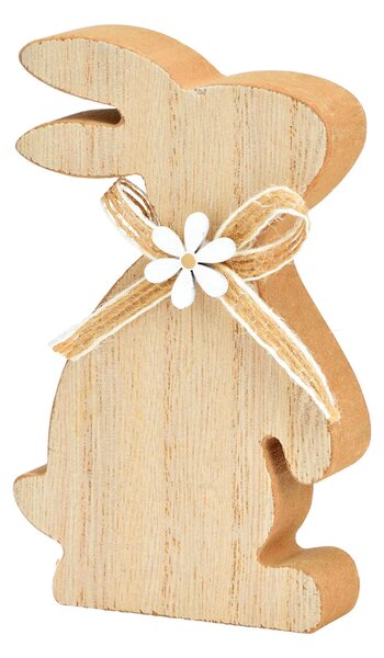 Iepuras de lemn BOW BUNNY de Paste 12 cm