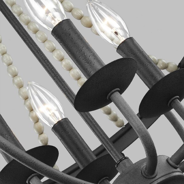 FEISS Nori candelabru, 4 becuri, reglabil, Negru, Camera de zi / sufragerie, Metal, Antichitate
