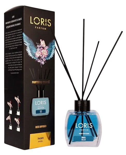 Sticluta cu odorizant lichid si betisoare, 125 ml, Loris Angel