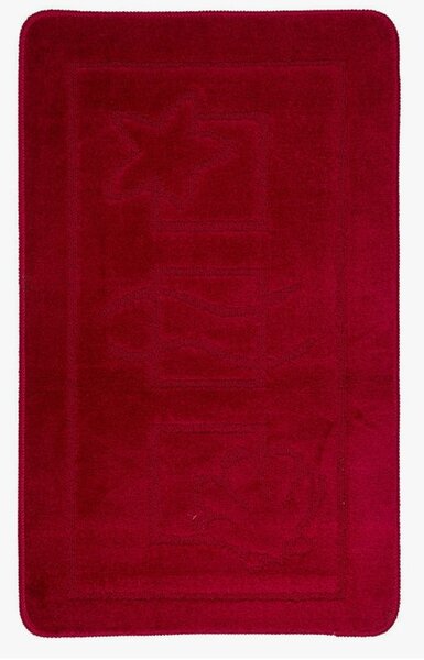 Set 2 Covorase antiderapante de baie Maritime 2577, Grena Rosu 50 x 80 / 40 x 50