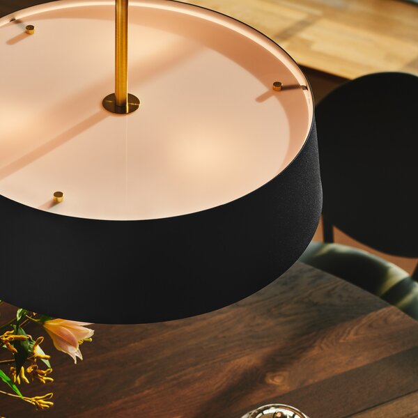 Nordlux Clasi 45 lampă suspendată pe negru cu difuzoare, reglabil, Negru, Camera de zi / sufragerie, Metal