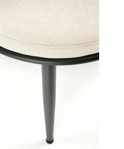 Scaun dining modern K516, bej/negru, stofa clasica/otel, 57x60x79 cm