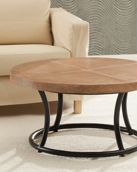 Măsuță rotundă Kendari natural 90x46 cm