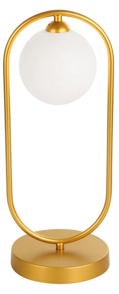 Viokef Fancy lampă de masă cu abajur sticlă auriu, Auriu / Alamă, Camera de zi / sufragerie, Metal