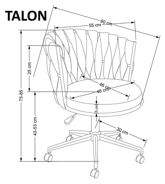 Scaun TALON, roz, stofa, 55x60x75 cm