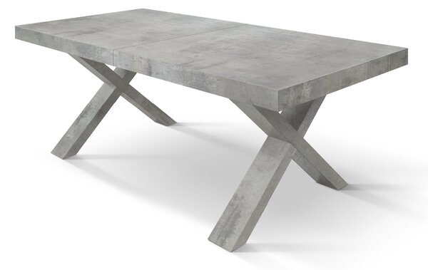 MASA BIG FAMILY, picior X, 480 cm - GRI CIMENT - 160 cm / 90 cm / h 77