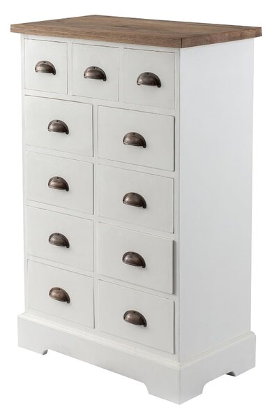 Comodă Brighton 11 szuflad white&natural