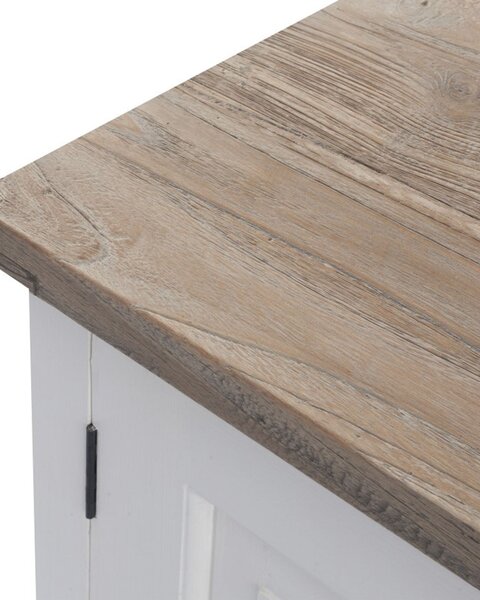 Dulap TV Brighton 150x40x65 cm alb & natural