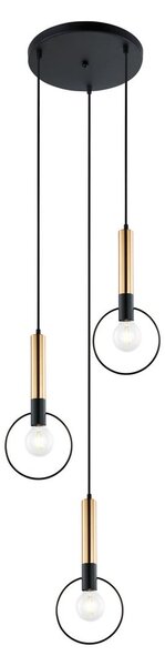 Viokef Star lampă suspendată, 3 becuri, reglabil, Negru, Camera de zi / sufragerie, Metal