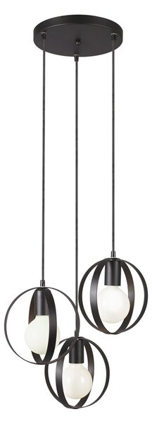 Viokef Malou lampă suspendată, 3 becuri, reglabil, Negru, Camera de zi / sufragerie, Metal
