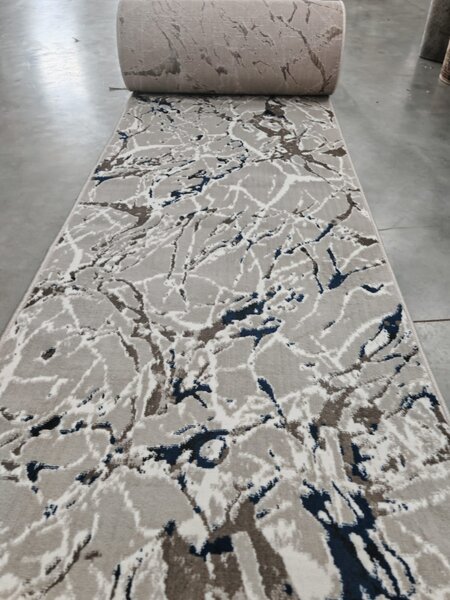 Traversă FRIDA 12259 Grey Bone, Gri-Crem, Model Abstract Modern 0.6 metri, 2 metri