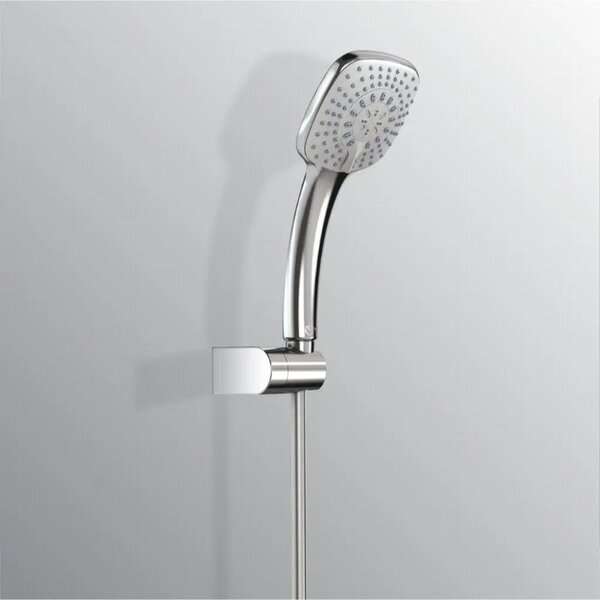 Set de duș Ideal Standard, Idealrain Cube cu pară, suport și furtun de duș, crom