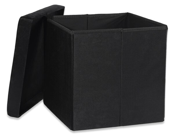 Taburet pliabil negru ZAREX VELVET L