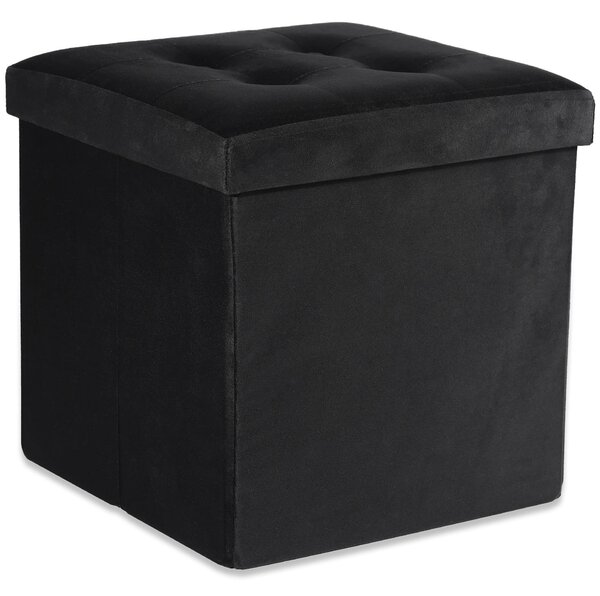 Taburet pliabil negru ZAREX VELVET L