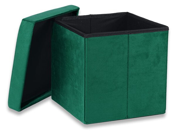 Taburet pliabil verde CUBEXO VELVET M