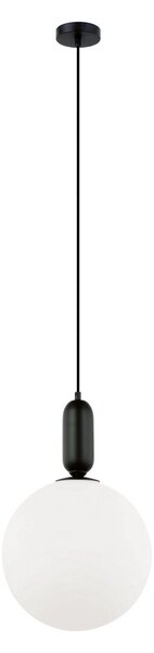 Viokef Neptun lampă suspendată abajur de sticlă, negru, reglabil, Negru, Camera de zi / sufragerie, Metal