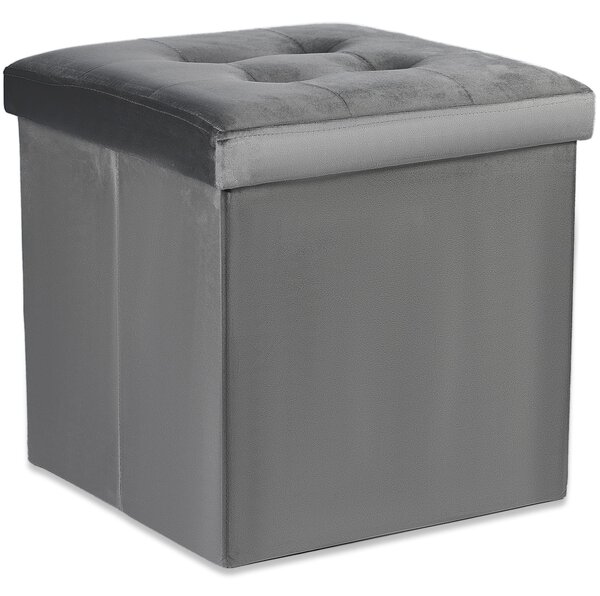 Taburet pliabil gri ZAREX VELVET L