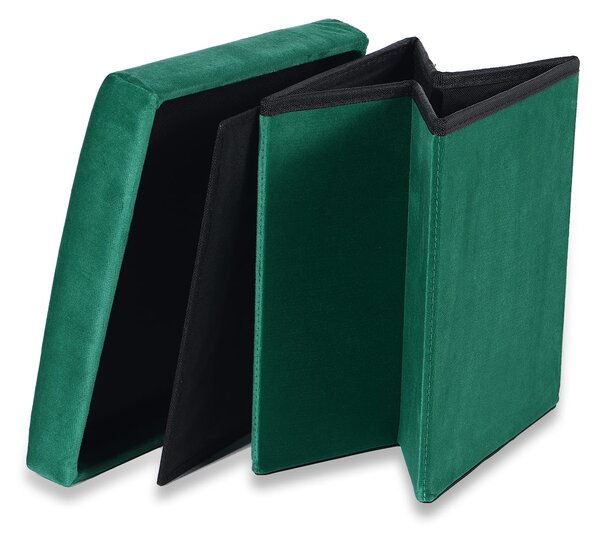 Taburet pliabil verde CUBEXO VELVET M