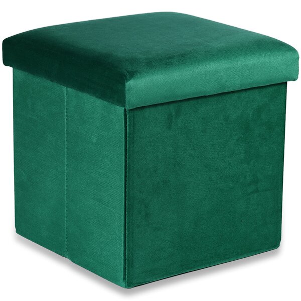 Taburet pliabil verde CUBEXO VELVET M