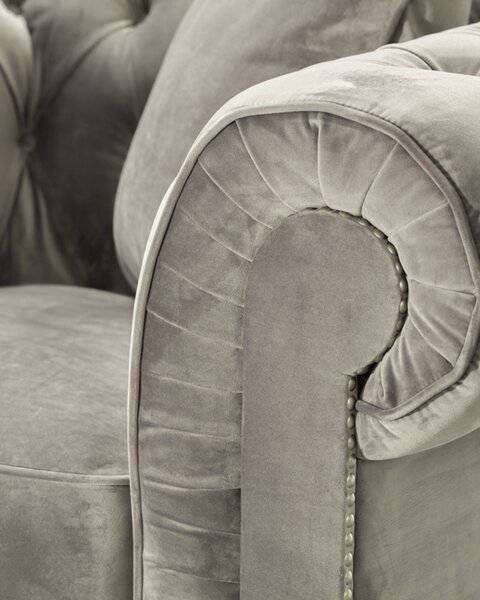 Fotoliu Chesterfield Classic Velvet Grey 118x96x77cm