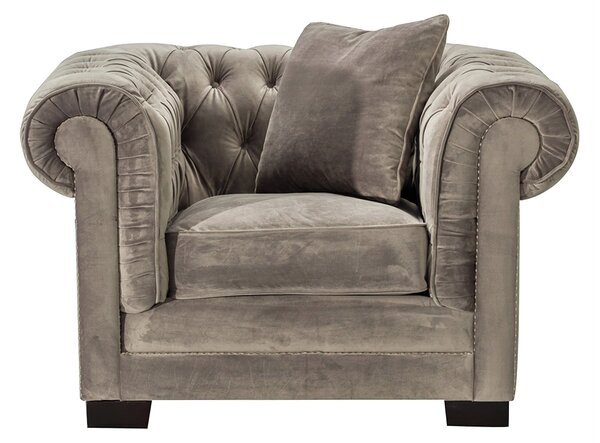 Fotoliu Chesterfield Classic Velvet Grey 118x96x77cm