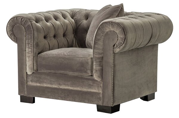 Fotoliu Chesterfield Classic Velvet Grey 118x96x77cm