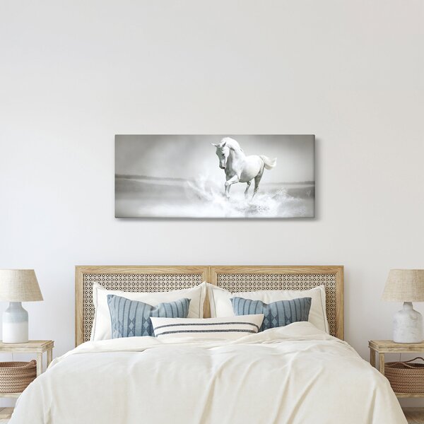 Tablou - Cal alb (120x50 cm)