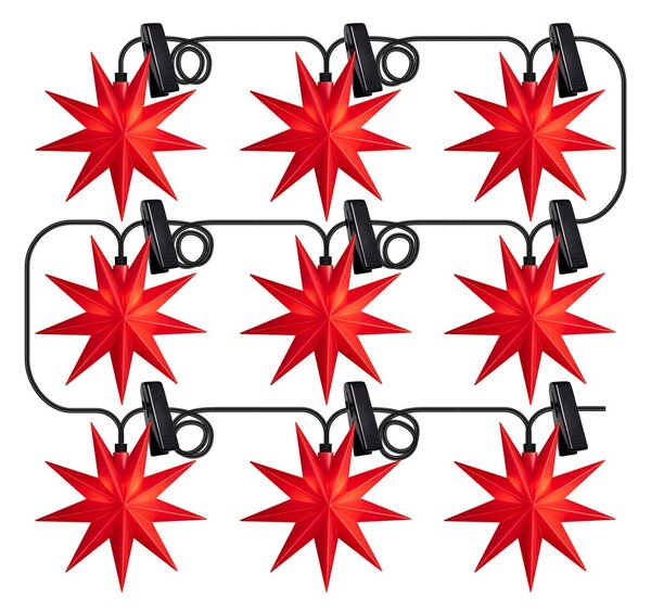 STERNTALER Sterntaler ghirlandă LED stele fereastră IP44 roșu, Roșu, Plastic