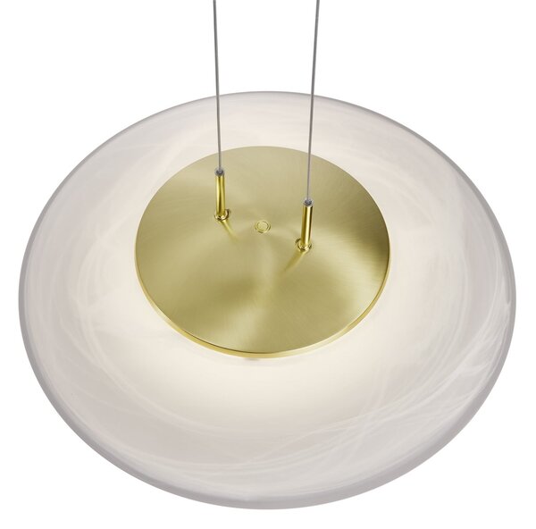 HELL Findus lampă suspendată LED alamă mată/blanc, reglabil, Auriu / Alamă, Camera de zi / sufragerie, Metal, Modern