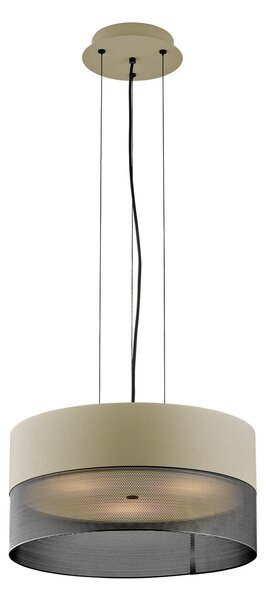 HELL Mesh lampă suspendată E27 Ø 50 cm nisip/negru, reglabil, Bej, Camera de zi / sufragerie, Metal, Modern