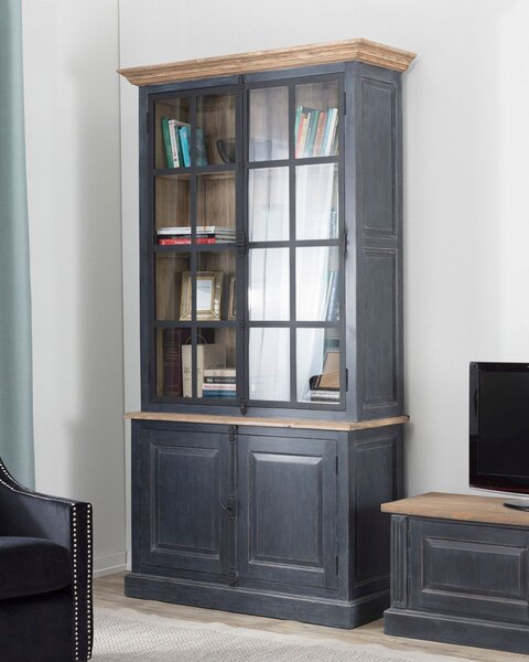 Bufet Gordes 110x46x230 old black & natural