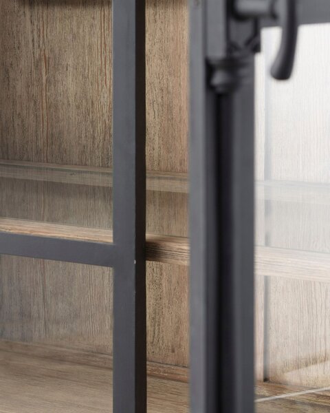 Bufet Gordes 110x46x230 old black & natural
