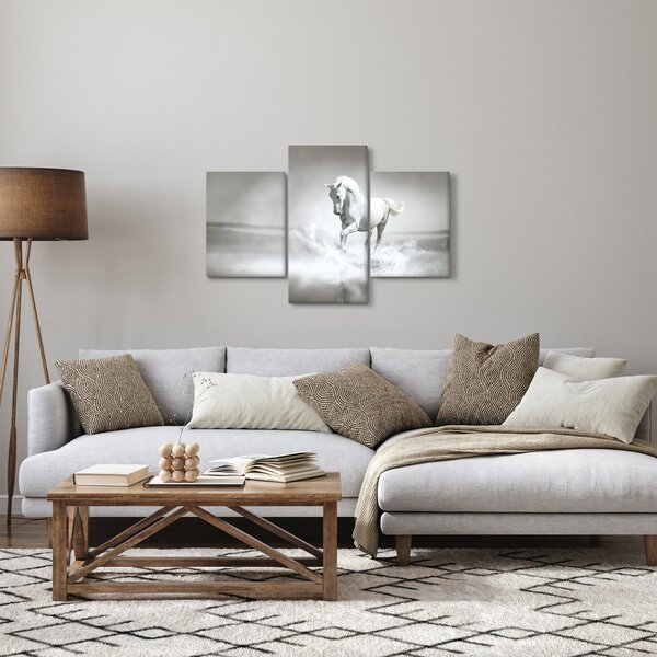 Tablou - Cal alb (90x60 cm)