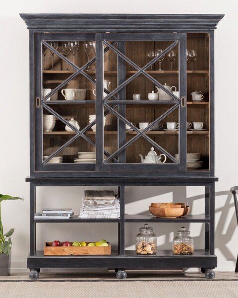 Bufet Rimir 160x50x220 old black & natural