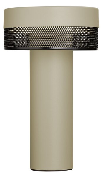 HELL Lampă de masă LED Baterie reîncărcabilă Mesh, înălțime 24cm, nisip/negru, reglabil, Bej, Camera de zi / sufragerie, Metal, Modern