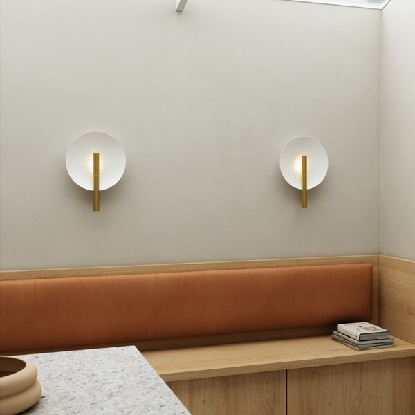 DFTP by Nordlux Aplică de perete Furiko cu întrerupător, alamă/alb, Alb, dormitor, Metal, Design