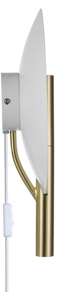 DFTP by Nordlux Aplică de perete Furiko cu întrerupător, alamă/alb, Alb, dormitor, Metal, Design