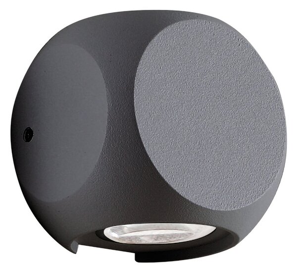 Viokef Ballito aplică LED exterior uplight/downlight gri, Negru, Metal, Priză de perete sus / jos