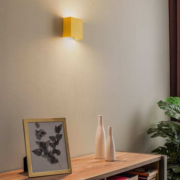 Argon Aplică de perete cu LED Gianto sus/jos, galben, Galben, Camera de zi / sufragerie, Metal, Modern, Priză de perete sus / jos